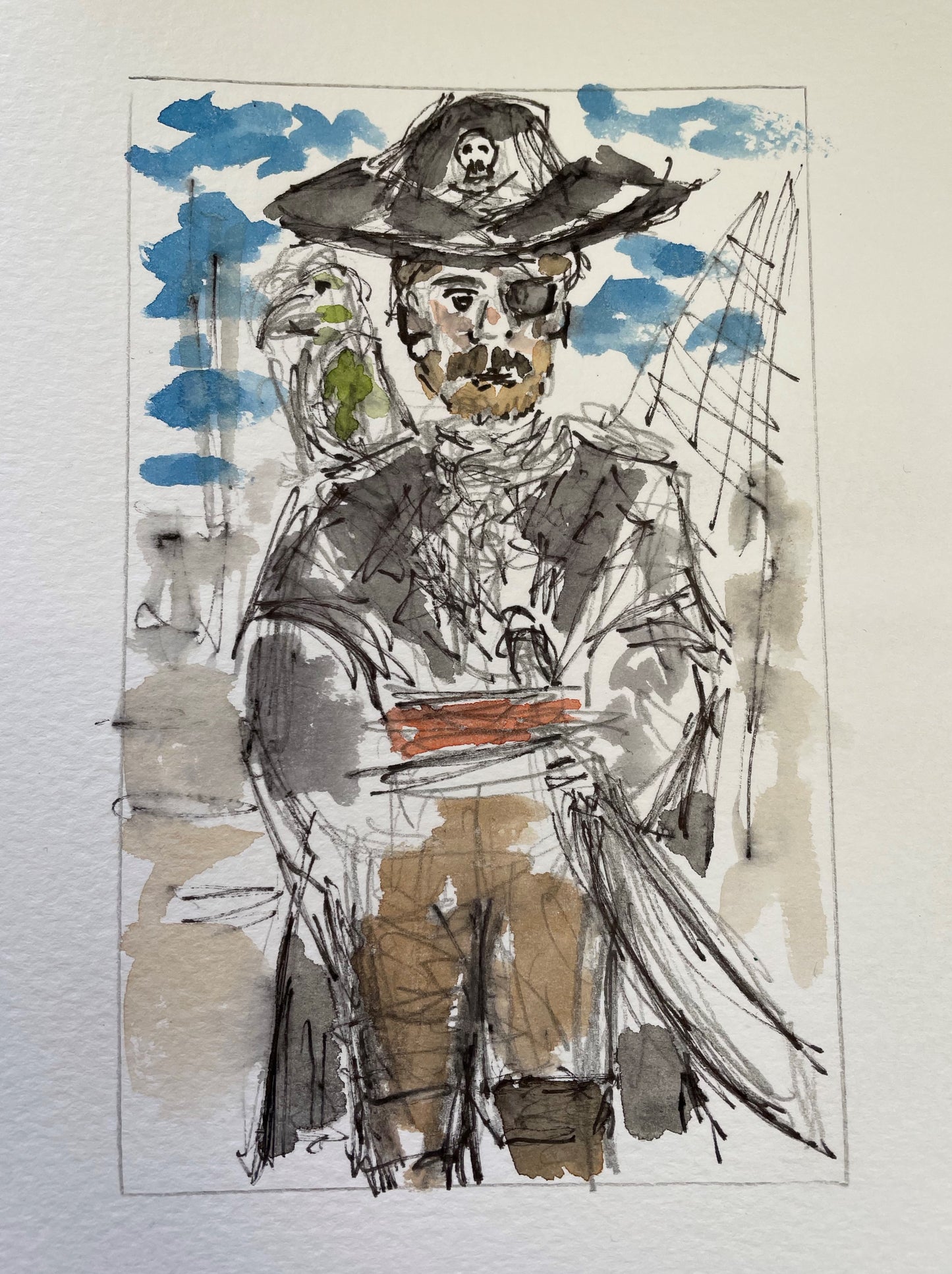 Pirate Captain Jolly Jacob - Pocket of Art Illustration