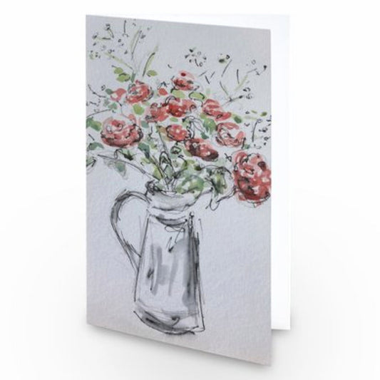 Roses in a Jug Greetings Card