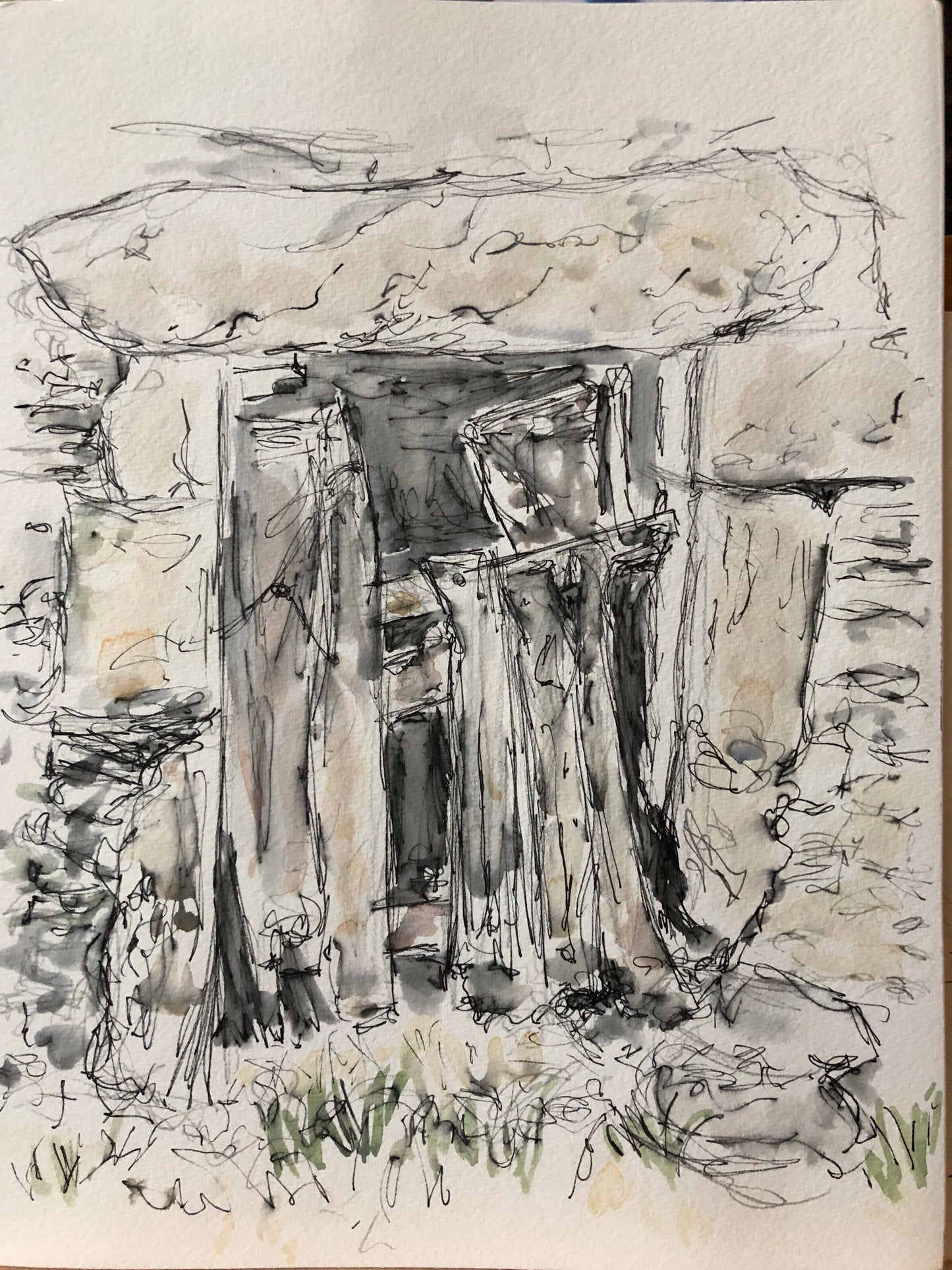 Rustic barn door - Pocket of Art Watercolour