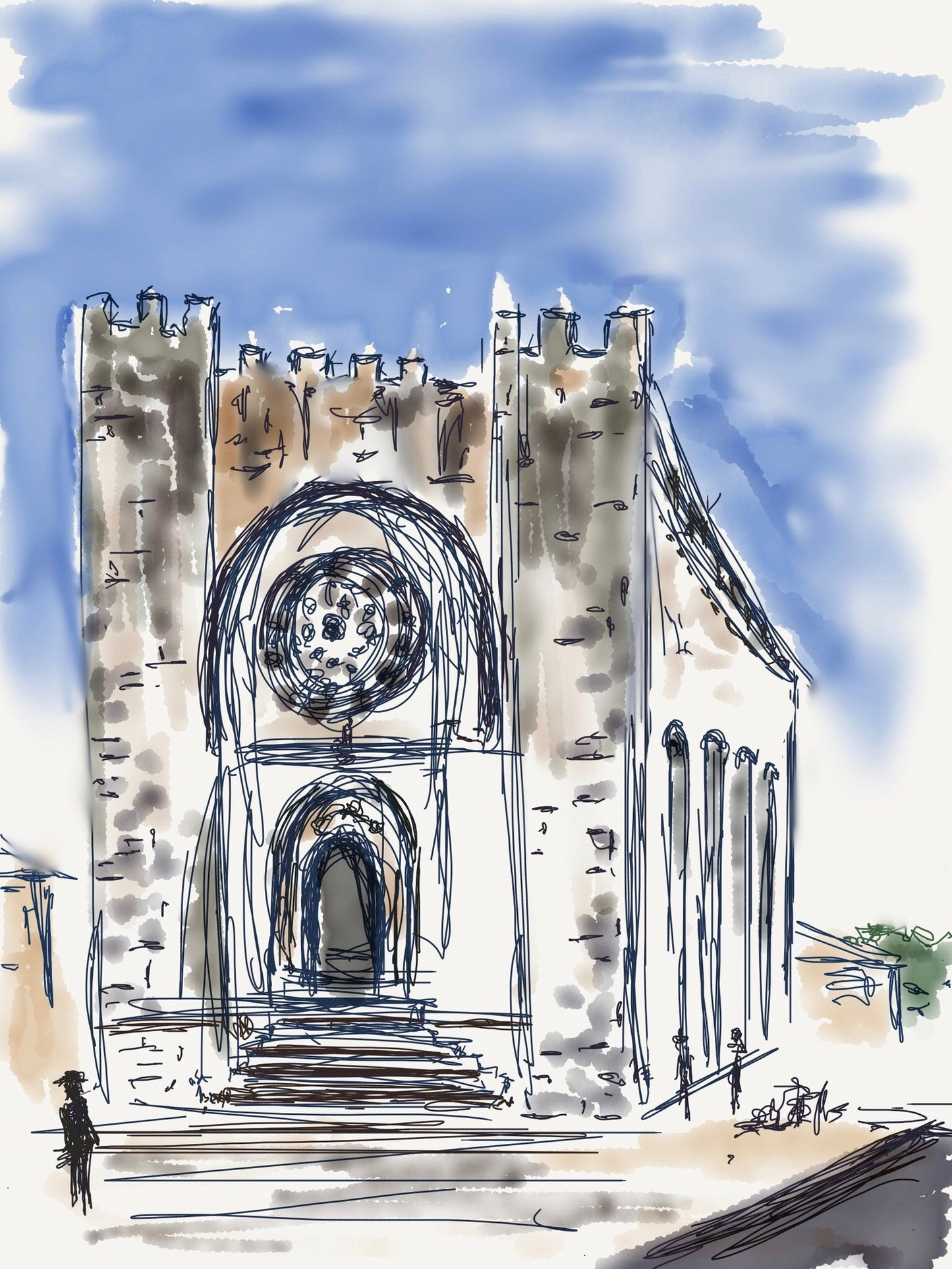 San Nicolas Church on the Camino - Pocket of Art Digitally created art