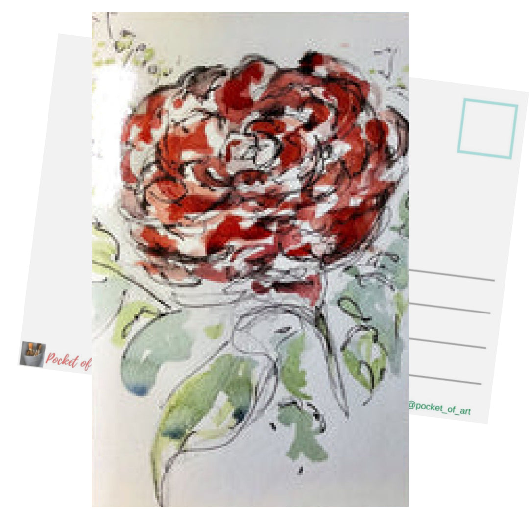 Single Rose Bloom Postcard - Pocket of Art Postcard