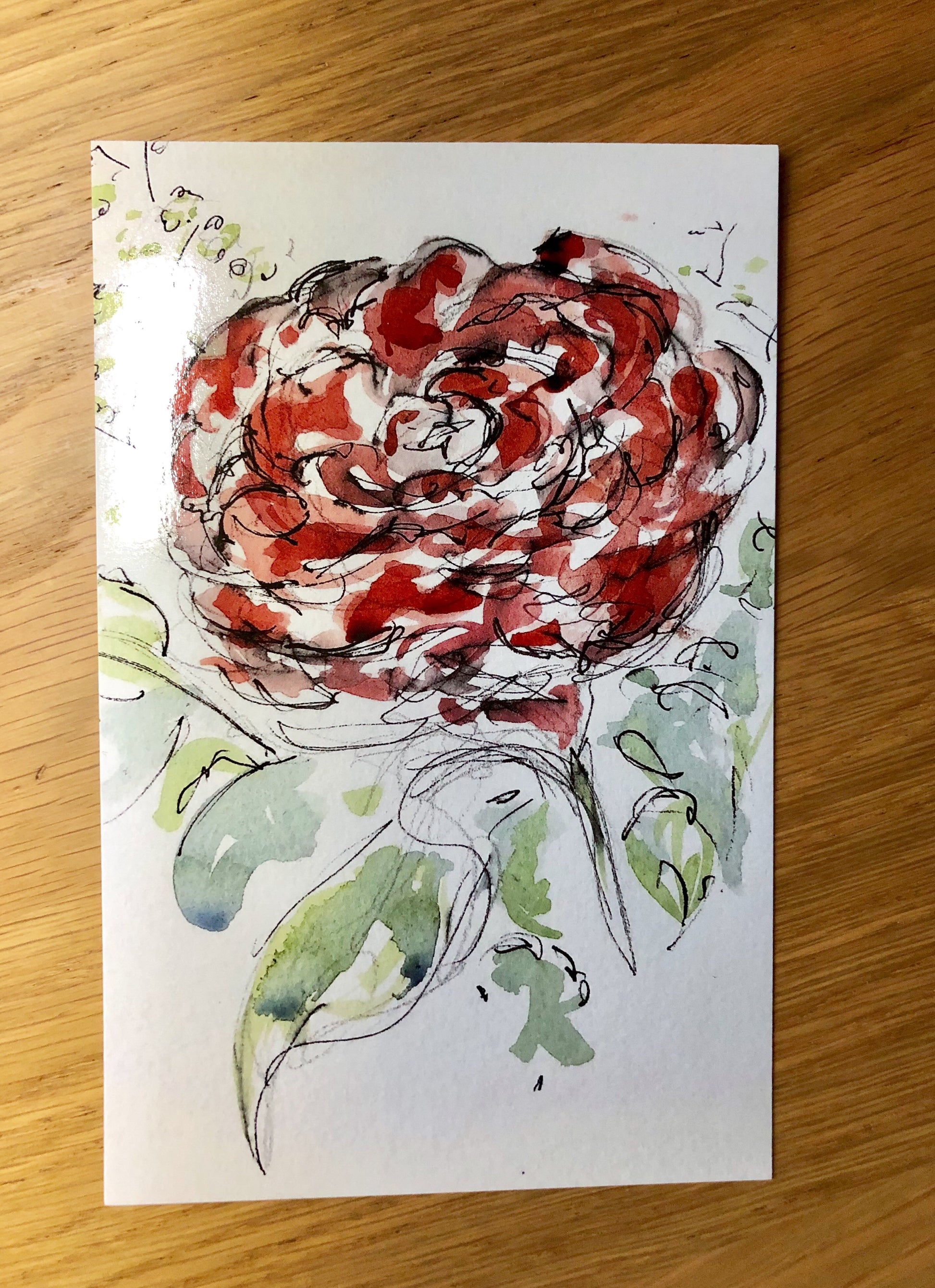 Single Rose Bloom Postcard - Pocket of Art Postcard