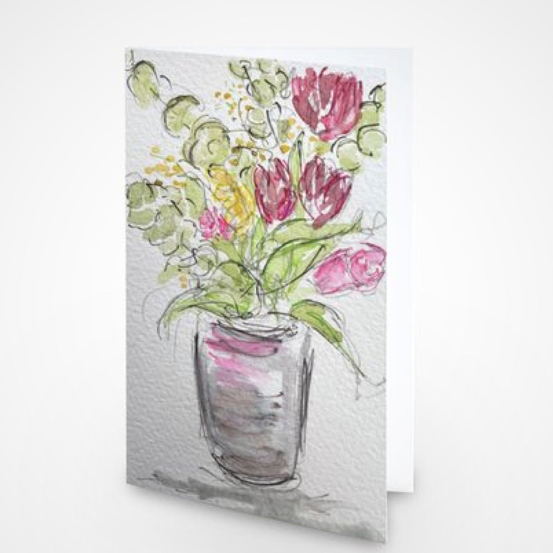 Spring Posy in a vase - Pocket of Art Greetings Card