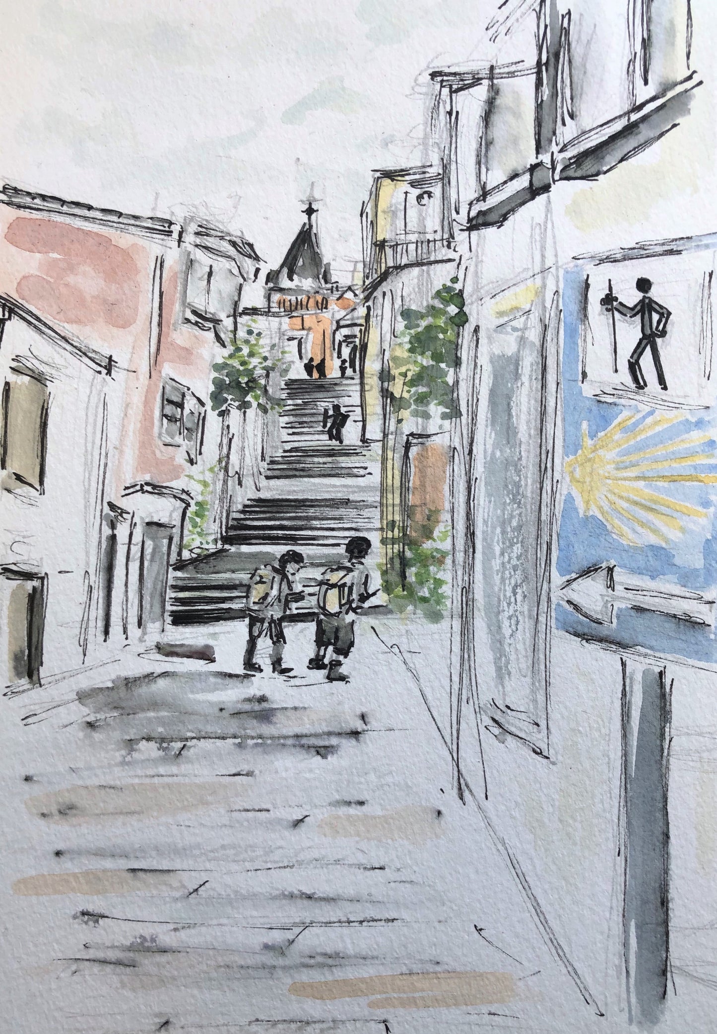 Steps of Sarria - Pocket of Art Illustration