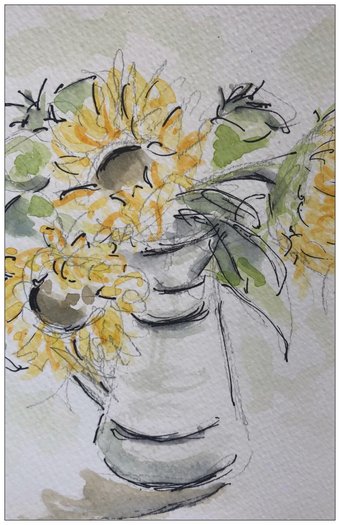 Sunflowers Petite - Pocket of Art Greetings Card