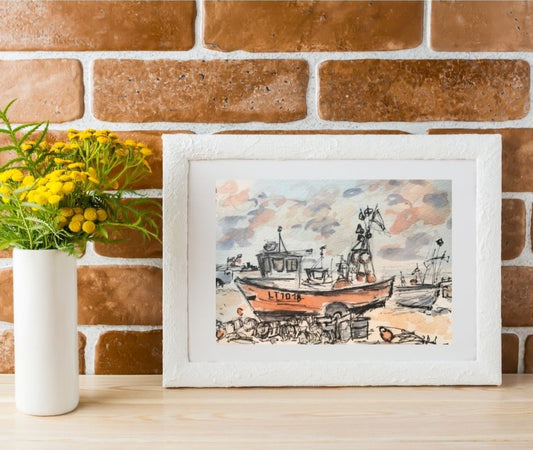 Sunset fishing boat - Pocket of Art Watercolour