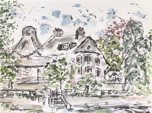 The Malthouse on the riverbank - Pocket of Art Watercolour