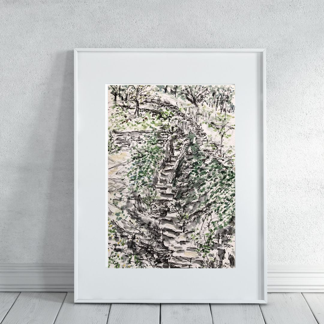 The Ravine on my Camino journey - Pocket of Art Illustration