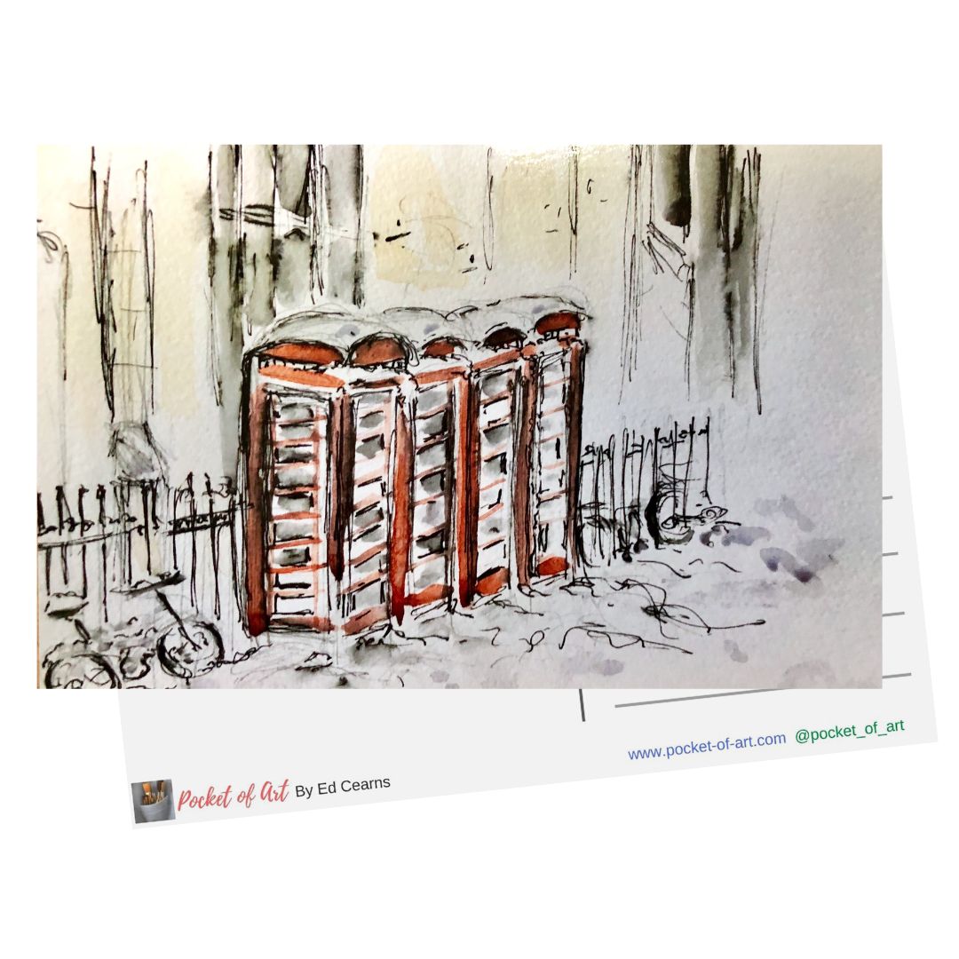 Red Phone Boxes - Postcard
