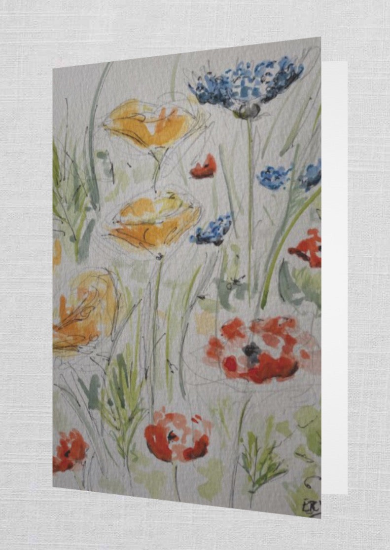 Wildflowers Greetings Card - Pocket of Art Greetings Card