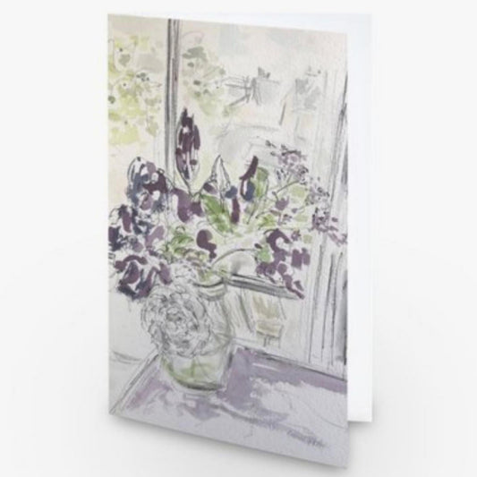 Flowers in the study Greetings Card