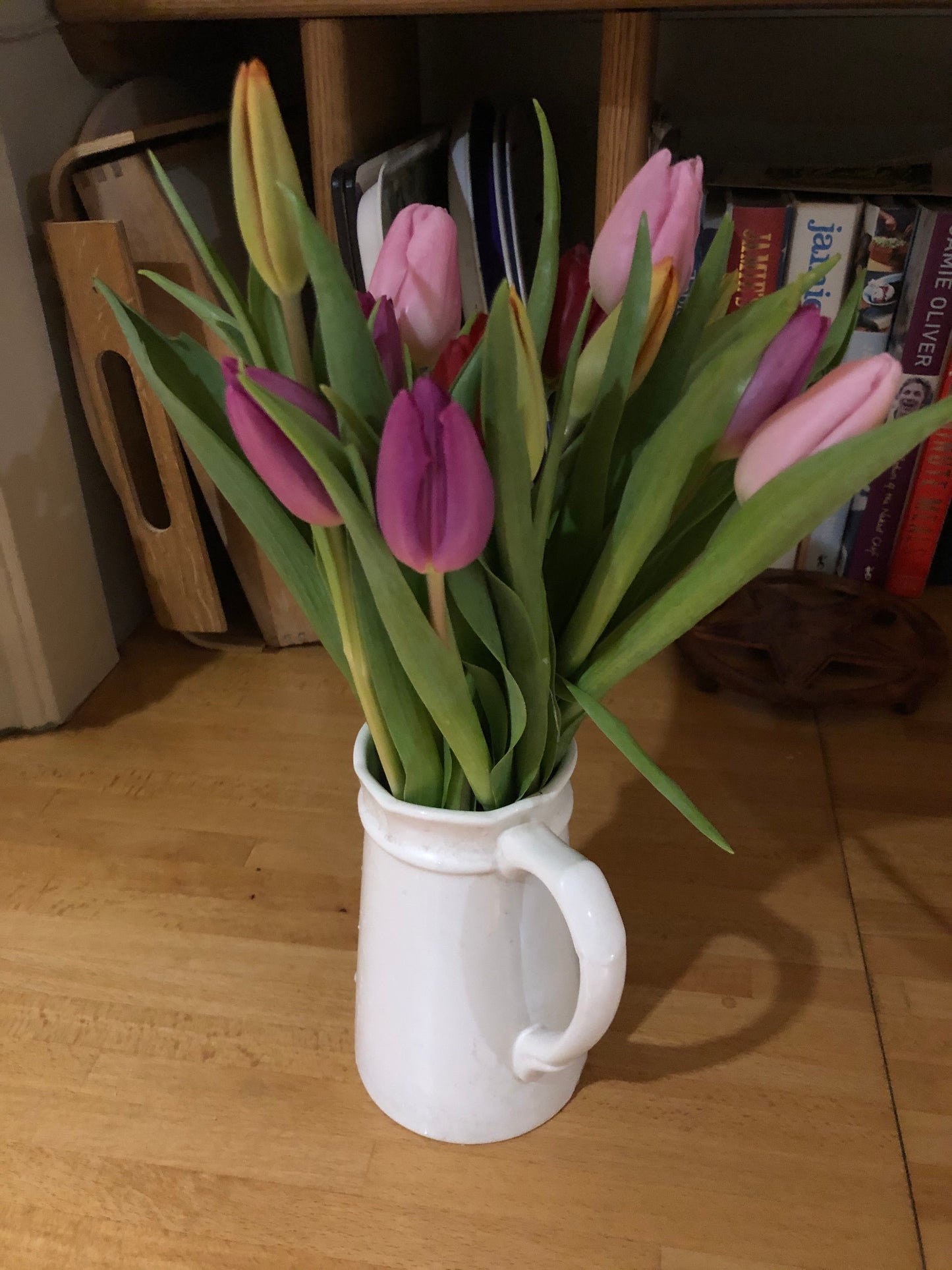 Jug of tulips